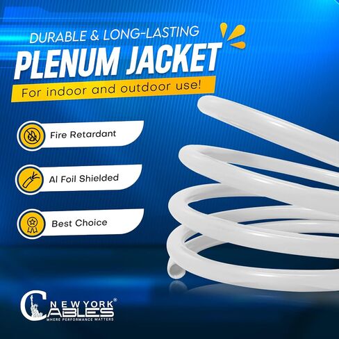 كابلات NewYork Cables Cat6 محمية 1000 قدم - 100 ٪ موصلات النحاس العارية الصلبة - Poe ++ دعم ، 23 AWG ، 550 ميجا هرتز درع إحباط إجمالي (F/UTP) - تعزيز شبكتك بسرعة عالية (خضراء) in Kuwait