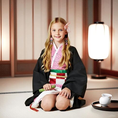 Kitimi Kamado Anime Cosplay Costume Kimono Outfit, Anime Costume Kids Halloween Costume, Halloween Costume for Boys Girls in Kuwait