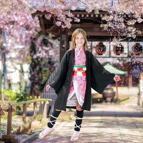 Kitimi Kamado Anime Cosplay Costume Kimono Outfit, Anime Costume Kids Halloween Costume, Halloween Costume for Boys Girls in Kuwait