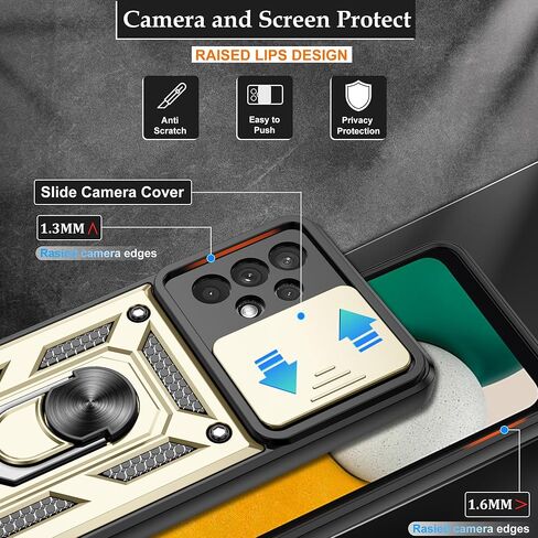 بالنسبة إلى Samsung Galaxy A53 5G Case مع 2 حامي شاشة HD + غطاء الكاميرا الشريحة ، و 360 درجة من RING Ring Ring [GLAINT STROWRACKPRAIN in Kuwait