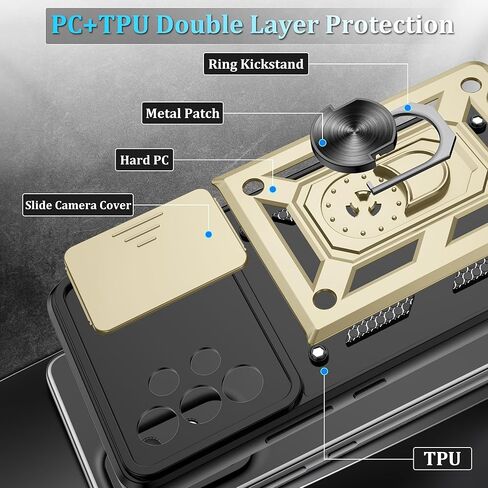 بالنسبة إلى Samsung Galaxy A53 5G Case مع 2 حامي شاشة HD + غطاء الكاميرا الشريحة ، و 360 درجة من RING Ring Ring [GLAINT STROWRACKPRAIN in Kuwait