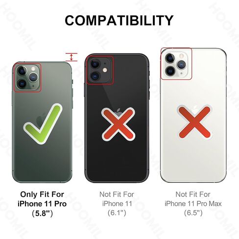 HOOMIL Case for iPhone 13 Mini Phone Cover with 2-Pack Tempered Glass Screen Protector, Non-Yellowing, Drop Protection, Anti-Scratch, Transparent, Hard Back - Crystal Clear in Kuwait