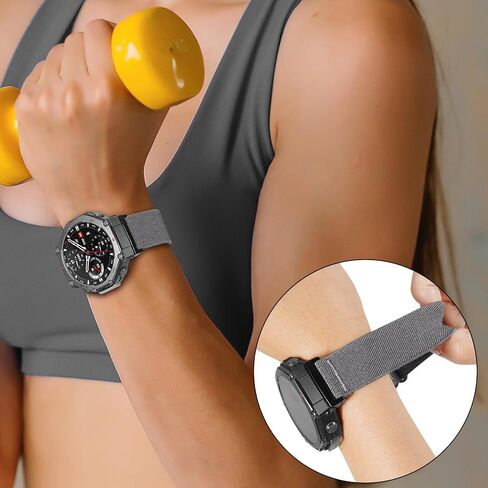 نايلون نطاقات متوافقة مع Amazfit Trex 3 Watch Band ، Flastic Watch Band for Trex 3 ، نطاقات مراقبة بديلة متينة للرجال (2 عبوة) in Kuwait