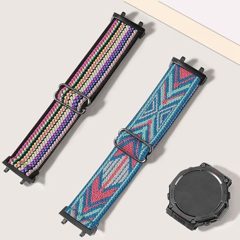 نايلون نطاقات متوافقة مع Amazfit Trex 3 Watch Band ، Flastic Watch Band for Trex 3 ، نطاقات مراقبة بديلة متينة للرجال (2 عبوة) in Kuwait