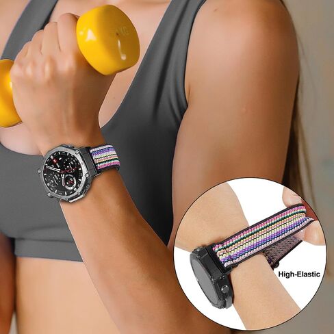 نايلون نطاقات متوافقة مع Amazfit Trex 3 Watch Band ، Flastic Watch Band for Trex 3 ، نطاقات مراقبة بديلة متينة للرجال (2 عبوة) in Kuwait