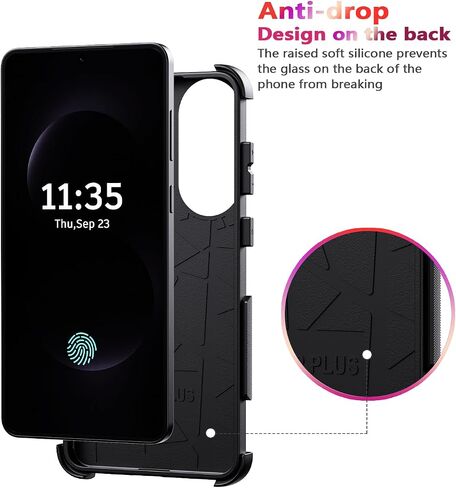 for Samsung Galaxy s25 case - 15FT Military-Grade Drop Protection, with Screen Protector & Camera Lens Protector, Heavy Duty Phone Cover for Galaxy s25 case (Black) in Saudi Arabia