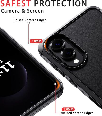 for Samsung Galaxy s25 case - 15FT Military-Grade Drop Protection, with Screen Protector & Camera Lens Protector, Heavy Duty Phone Cover for Galaxy s25 case (Black) in Saudi Arabia