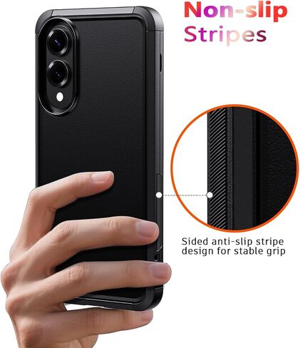 for Samsung Galaxy s25 case - 15FT Military-Grade Drop Protection, with Screen Protector & Camera Lens Protector, Heavy Duty Phone Cover for Galaxy s25 case (Black) in Saudi Arabia
