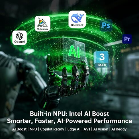 ASUS NUC 15 Pro Mini Desktop Computer, Intel Series 2 Core Ultra 7 255H, 32GB DDR5 RAM, 1TB PCIe SSD, Intel Arc 140T GPU, 8K/Quad 4K HDR, Win 11 Pro, Thunderbolt 4, WiFi 7, for AI & Data Analysis in Saudi Arabia