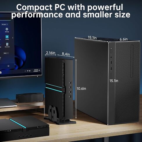 Thdeukoty mini gaming pc i9-13900f with geforce rtx4070 ، mini game desktop computer 64g ddr5 ram 2t ssd ، windows 11 pro ، wifi6e bt5.3 ، optical ، 1* hdmi 3* dp ، 8k ، أربعة عرض للألعاب/التصميم in Kuwait
