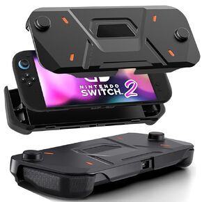 حالة واقية من Haiseire متوافقة مع Nintendo Switch 2 ، غطاء وقائي مقاوم للصدمات الكل في واحد مع حماية الفرح ، 2-في 1 غطاء أمامي قابل للإزالة للمفتاح 2 2025 (غير متوافق) ، أسود) in Kuwait