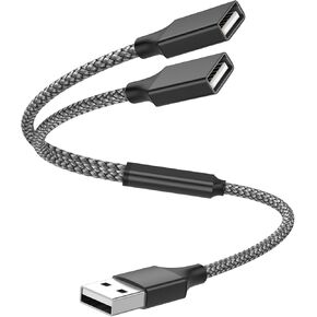 USB y Splitter 1 in 2 Out 1ft/30cm ، usb male to 2 cable for pc/laptop/macbook/keyboard/ps4/ps5/flash drive/et etc. in Kuwait