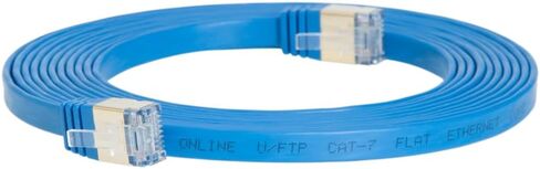 GESS Technologies CAT7 Ethernet Cable Flat ، 10 جيجابت في الثانية 600 ميجا هرتز شبكات الشبكة ، سلك U/FTP RJ45 المطلي بالذهب ، سلك النحاس النقي الخالص للمودم ، جهاز التوجيه ، الألعاب ، الكمبيوتر ، التبديل-الأزرق (6 أقدام) in Saudi Arabia