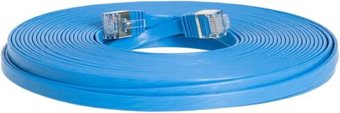 GESS Technologies CAT7 Ethernet Cable Flat ، 10 جيجابت في الثانية 600 ميجا هرتز شبكات الشبكة ، سلك U/FTP RJ45 المطلي بالذهب ، سلك النحاس النقي الخالص للمودم ، جهاز التوجيه ، الألعاب ، الكمبيوتر ، التبديل-الأزرق (6 أقدام) in Saudi Arabia