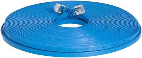 GESS Technologies CAT7 Ethernet Cable Flat ، 10 جيجابت في الثانية 600 ميجا هرتز شبكات الشبكة ، سلك U/FTP RJ45 المطلي بالذهب ، سلك النحاس النقي الخالص للمودم ، جهاز التوجيه ، الألعاب ، الكمبيوتر ، التبديل-الأزرق (6 أقدام) in Saudi Arabia