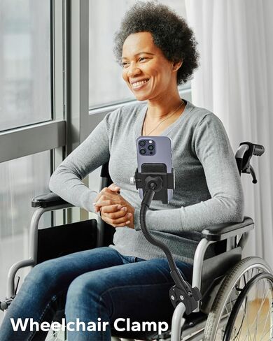 GDZN Phone Holder for Wheelchair/Stroller/Treadmill/Spin Bike/Mic Stand/Boat/Exercise Bike - 360°Adjustable Handlebar Clamp, Compatible with iPhone 16/15 Pro Max 4.7-7" Cell Phone in Saudi Arabia