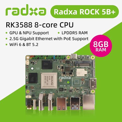 Radxa Rock 5B+,RK3588,GPU NPU,8K HDMI,LPDDR5,WF6,Single Board Computer(Radxa Rock 5B+ 8GB) in Saudi Arabia