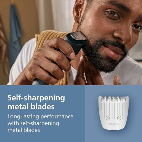 Philips Series 5000 Norelco Electric Cordless One Pass Beard and Stubble Trimmer with Washable Feature, Black and Silver, BT5511/49 in Kuwait