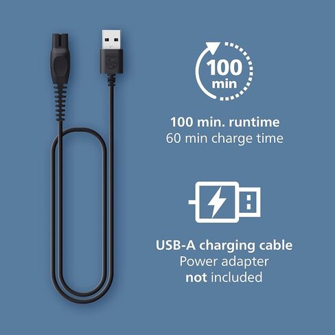 Philips Series 5000 Norelco Electric Cordless One Pass Beard and Stubble Trimmer with Washable Feature, Black and Silver, BT5511/49 in Kuwait