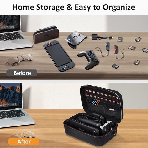 COBAK All-in-One Cases Cases for Nintendo Switch 2 (2025) ، مع 18 فتحات بطاقة لعبة ، حامل وحدة تحكم PRO ، تخزين قفص الاتهام والمحول ، مقصورة ملحق ، حقيبة سفر محمولة ، أسود in Saudi Arabia