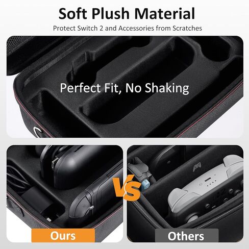 COBAK All-in-One Cases Cases for Nintendo Switch 2 (2025) ، مع 18 فتحات بطاقة لعبة ، حامل وحدة تحكم PRO ، تخزين قفص الاتهام والمحول ، مقصورة ملحق ، حقيبة سفر محمولة ، أسود in Saudi Arabia