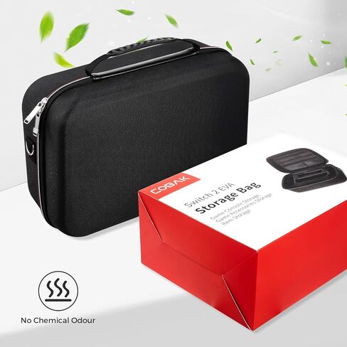 COBAK All-in-One Cases Cases for Nintendo Switch 2 (2025) ، مع 18 فتحات بطاقة لعبة ، حامل وحدة تحكم PRO ، تخزين قفص الاتهام والمحول ، مقصورة ملحق ، حقيبة سفر محمولة ، أسود in Saudi Arabia