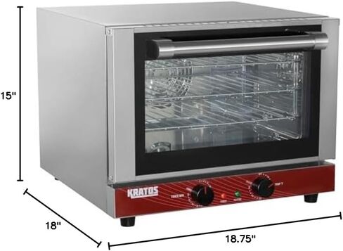 يحمل فرن Kratos التجاري ، فرن الحمل الحراري الكهربائي نصف الحجم ، أربعة مقاليات من ألواح نصف الحجم ، 120 فولت (29 م-002) in Kuwait