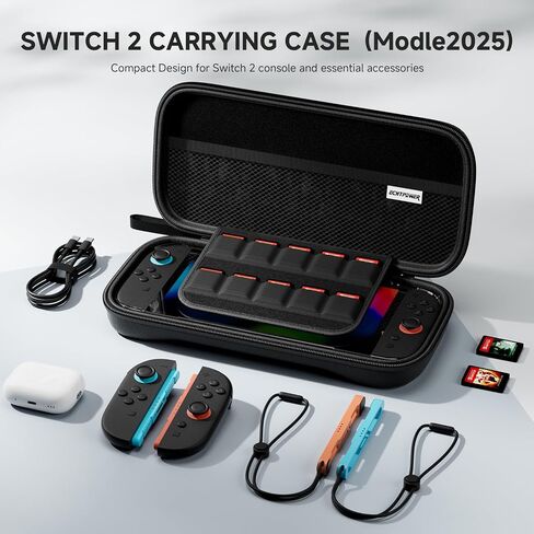 حزمة إكسسوارات echtpower لـ Nintendo Switch 2 ، مفتاح 2 حالة حمل ، غطاء واقي من السيليكون ، واقي شاشة HD 2 قطعة ، متينة وخفيفة الوزن وكبيرة ، وملحقات للمفتاح 2 in Kuwait