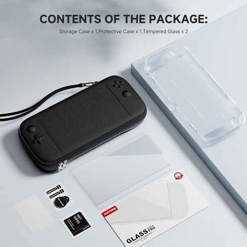 حزمة إكسسوارات echtpower لـ Nintendo Switch 2 ، مفتاح 2 حالة حمل ، غطاء واقي من السيليكون ، واقي شاشة HD 2 قطعة ، متينة وخفيفة الوزن وكبيرة ، وملحقات للمفتاح 2 in Kuwait