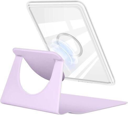 360 Degree Rotating Case for 6" Kindle (11th Generation-2024 Release), Detachable Magnetic Design Protective Adjustable Stand Cover Clear Back with Auto Sleep/Wake, Light Purple in Saudi Arabia