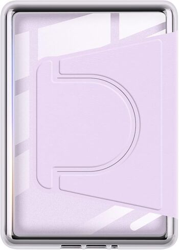 360 Degree Rotating Case for 6" Kindle (11th Generation-2024 Release), Detachable Magnetic Design Protective Adjustable Stand Cover Clear Back with Auto Sleep/Wake, Light Purple in Saudi Arabia