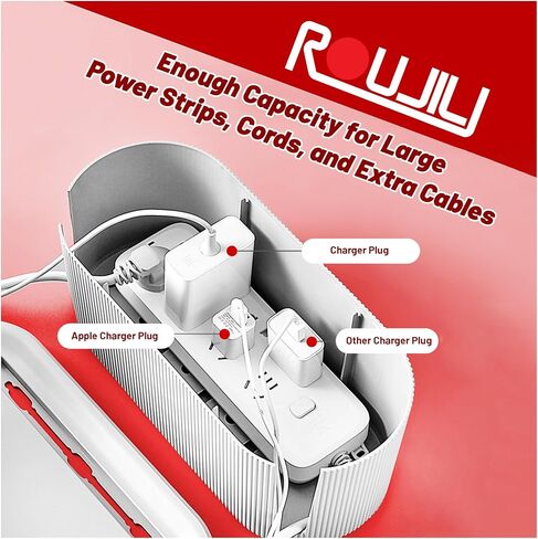 Cable Management Box - Cord Organizer Box, Cable Organizer Box, Cable Box, Cord Box, Cable Box Organizer, Cord Management Box, Cord Hider Box, Power Strip Holder. White, Large. in Saudi Arabia