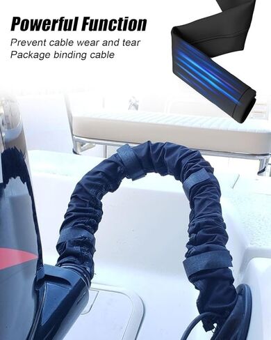 48Inch Trolling Motor Cable Sleeve, Zippered Neoprene Trolling Motor Cover for Wire and Hose Protection, Black Outboard Rigging Organizer Sleeve, 2 Pack in Saudi Arabia