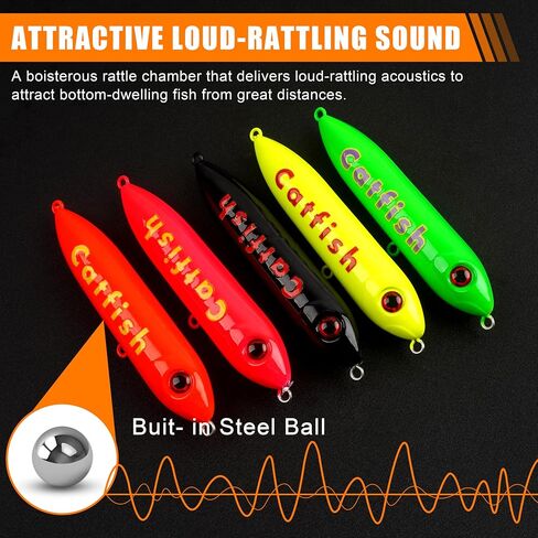 Catfish Rattling Line Float Lure for Catfishing Catfish Spook Rattle/Floats Dragon Style Peg Floats for Santee Rig Fishing 4/5.5inch, 5/10 Pack in Saudi Arabia