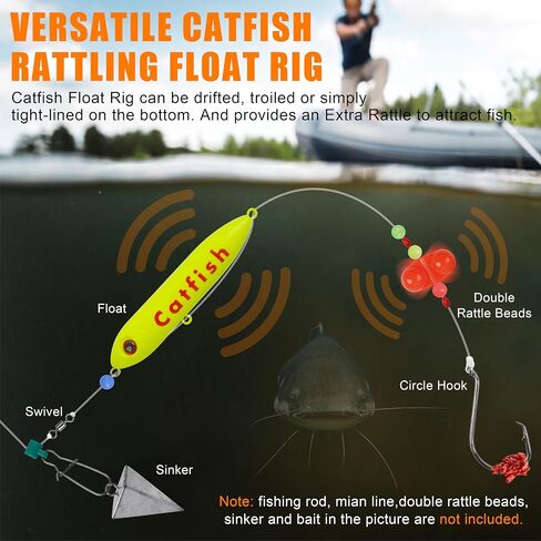 Catfish Rattling Line Float Lure for Catfishing Catfish Spook Rattle/Floats Dragon Style Peg Floats for Santee Rig Fishing 4/5.5inch, 5/10 Pack in Saudi Arabia