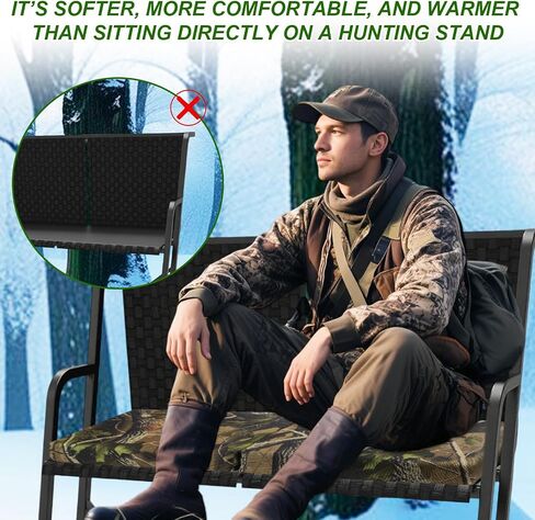 Two Man Tree Stand Seat Cushion, 31.5x14.17x2.36in Foldable Waterproof Outdoor Treestand Seat Pad with Zipper and Straps for Hunting Ladder Camping Chair & Hunting Accessories(Camouflage Color) in Saudi Arabia