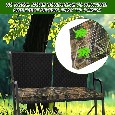 Two Man Tree Stand Seat Cushion, 31.5x14.17x2.36in Foldable Waterproof Outdoor Treestand Seat Pad with Zipper and Straps for Hunting Ladder Camping Chair & Hunting Accessories(Camouflage Color) in Saudi Arabia