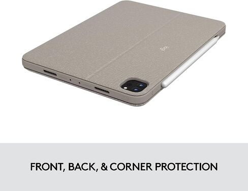 Logitech Combo Touch iPad Pro 11 بوصة (1 ، 2 ، 3 ، 4th Gen - 2018 ، 2020 ، 2021 ، 2022) حالة لوحة المفاتيح - الرمال ؛ تخطيط الولايات المتحدة الأمريكية (متجدد) in Kuwait