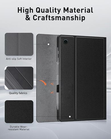 لوحة مفاتيح CASE لـ Samsung Galaxy Tab A7 Lite 8.7 بوصة 2021 - الماوس ولوحة المفاتيح المغناطيسية القابلة للفصل Slim Case Sleep/Wake (أسود) in Kuwait