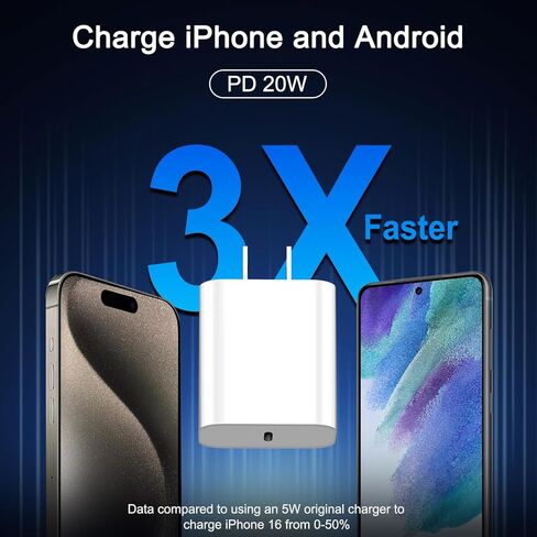 iPhone 17 16 15 Charger Fast Charging ، 3 Pack 10ft Pd 20W USB C Charger with Lightning Cord & USB C Cable Type C Chargers for iPhone 17/17 Pro/17 Pro Max/16/16 Plus/16 Pro/16 Pro Max/15/14/13 in Kuwait