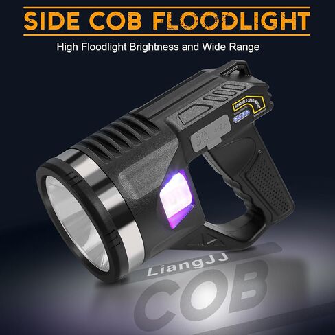 Lightlight 1000000 Lumens ، 6 أوضاع فائقة مصباح يدوي مصباح Super Bright LED مع ضوء خبز ، ثلاثي القوائم ثلاثية المعدلة ، 15000 مللي أمبير في الساعة 18 ساعة IPX7 مصابيح ماء مقاومة للماء في الهواء الطلق ، L. in Kuwait