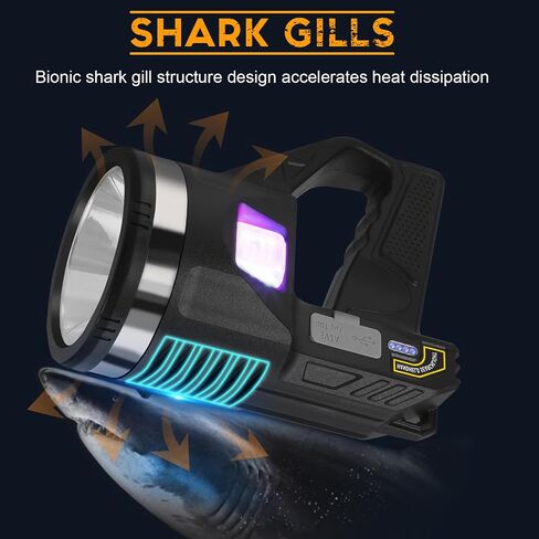 Lightlight 1000000 Lumens ، 6 أوضاع فائقة مصباح يدوي مصباح Super Bright LED مع ضوء خبز ، ثلاثي القوائم ثلاثية المعدلة ، 15000 مللي أمبير في الساعة 18 ساعة IPX7 مصابيح ماء مقاومة للماء في الهواء الطلق ، L. in Kuwait