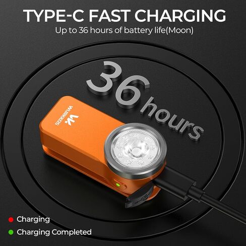 Wurkkos HD03 Rechargeable Flashlights EDC Clip-on Light, Bright 680 Lumens Pocket Flashlight, Combines Spotlight/Floodlight/RGB Light, Magnetic, IPX6 Waterproof for Cycling, Repairing (Orange) in Saudi Arabia