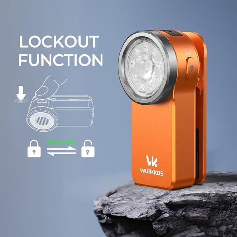 Wurkkos HD03 Rechargeable Flashlights EDC Clip-on Light, Bright 680 Lumens Pocket Flashlight, Combines Spotlight/Floodlight/RGB Light, Magnetic, IPX6 Waterproof for Cycling, Repairing (Orange) in Saudi Arabia