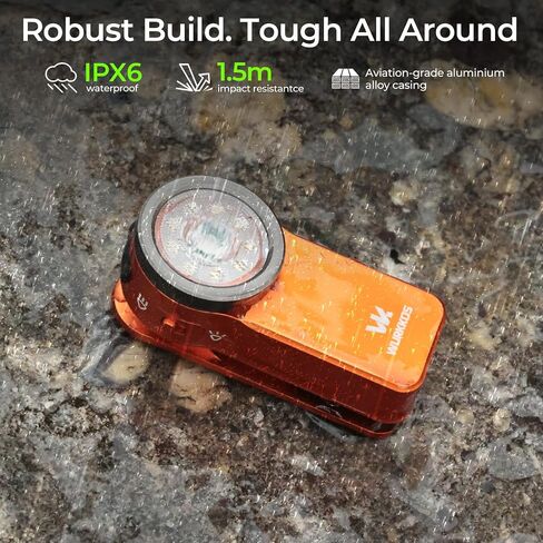 Wurkkos HD03 Rechargeable Flashlights EDC Clip-on Light, Bright 680 Lumens Pocket Flashlight, Combines Spotlight/Floodlight/RGB Light, Magnetic, IPX6 Waterproof for Cycling, Repairing (Orange) in Saudi Arabia