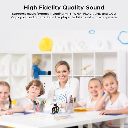 64GB MP3 Player with Bluetooth and 180° Camera Portable MP3 Music Player 2.01" Touch Screen HiFi Lossless Sound Music Audio Player with Built-in Speaker Voice Recorder FM Radio Earphone Jack in Saudi Arabia