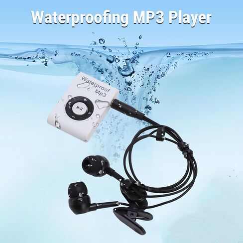 Zunate Water Proof MP3 Player 8GB for Swimming and Sports – IPX8 Underwater MP3 Audio Player with Headphones, Built in Clip, Supports FLAC WAV Audible for Running Surfing Diving (Blue) in Saudi Arabia