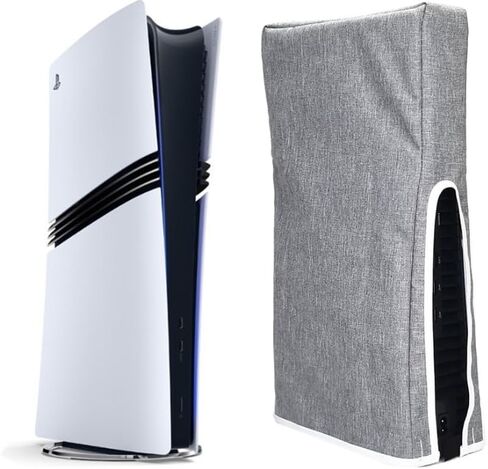 تغطية الأفق لـ PS5 PRO/PS5 Slim/PS5 ، PS5 Console Cover Protection Aptlicbroof أفقي ، يسهل إزالة مخصص مصمم لإصدار PS5 Pro Console Disc & Digital Edition (Gray Vertical) in Saudi Arabia