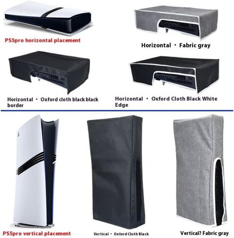 تغطية الأفق لـ PS5 PRO/PS5 Slim/PS5 ، PS5 Console Cover Protection Aptlicbroof أفقي ، يسهل إزالة مخصص مصمم لإصدار PS5 Pro Console Disc & Digital Edition (Gray Vertical) in Saudi Arabia