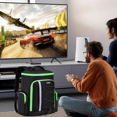 حقيبة الظهر Liokesa PS5 ، حقيبة تحمل على الظهر للألعاب متوافقة مع PlayStation 5 / PS5 Slim / PS4 / Xbox One ، حالة حمل سفر مع جيوب متعددة لملحقات الكمبيوتر المحمول والألعاب السوداء والأزرق ، الأسود والأزرق in Kuwait